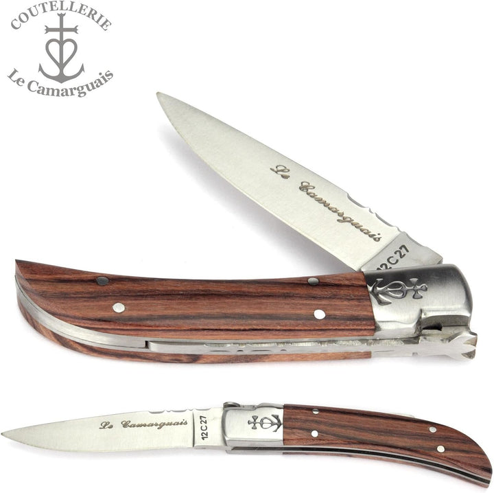 Le Camarguais 10 cm Taschenmesser 20003 - Griffschalen Palisander - Klinge 9 cm Stahl 12C27-1 Backe