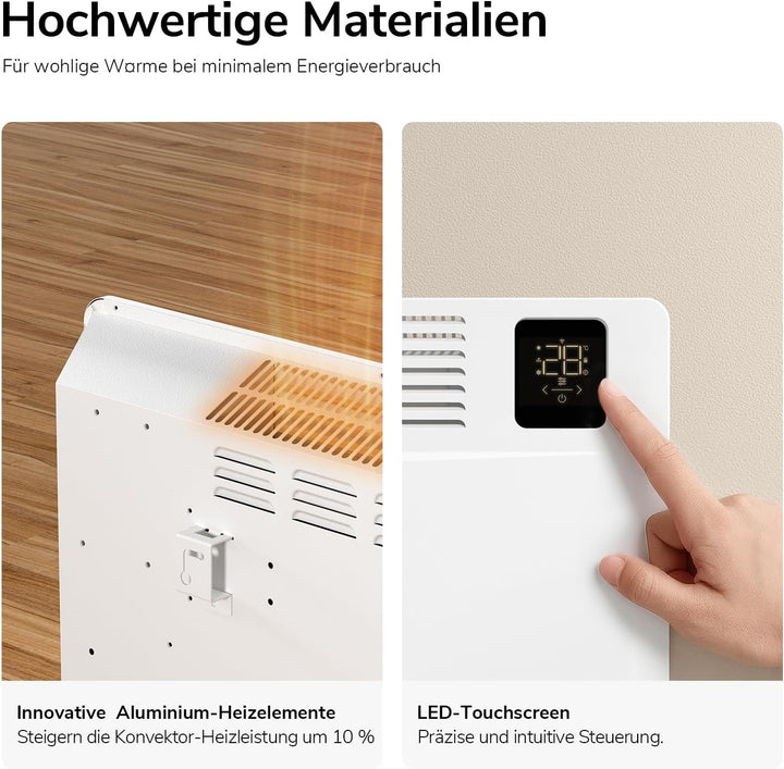 EMKE Smart Elektroheizung Energiesparend 2000W, Konvektor-Heizung Elektrisch mit WLAN & App-Steuerun