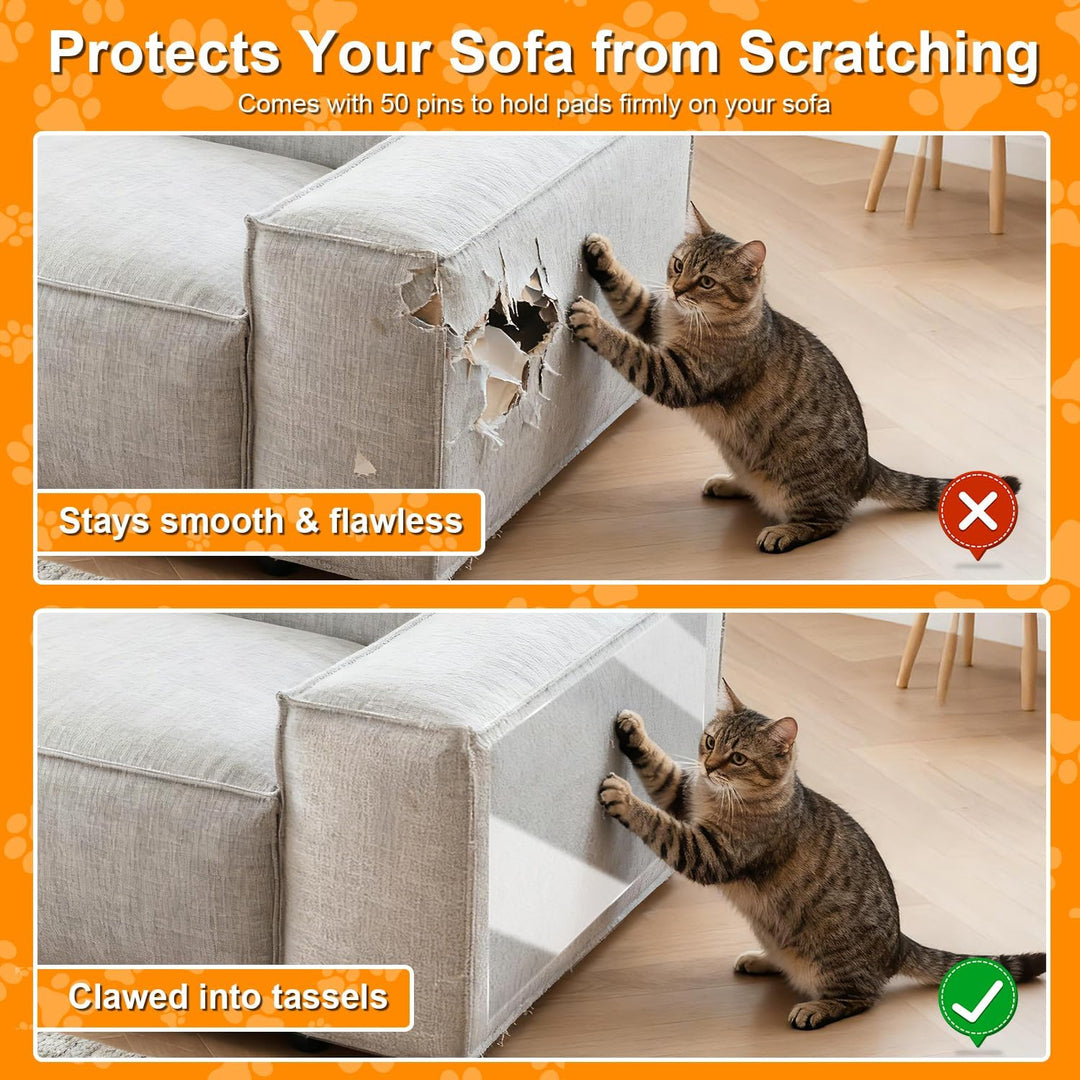 Kratzschutz Sofa Katze, 5.0m x 40cm Transparent Kratzfolie Katzen Selbstklebend, Katzen Kratzschutz