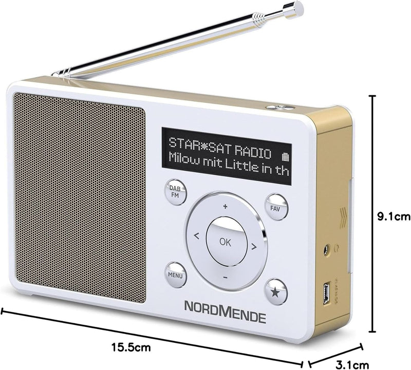 Nordmende Transita 100 tragbares und empfangsstarkes DAB Radio (DAB+, UKW, FM, Lautsprecher, Kopfhör