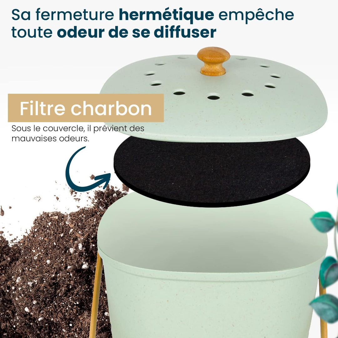 BIRAMBEAU - Kompostwasser, 6 l, Farbe: Grün