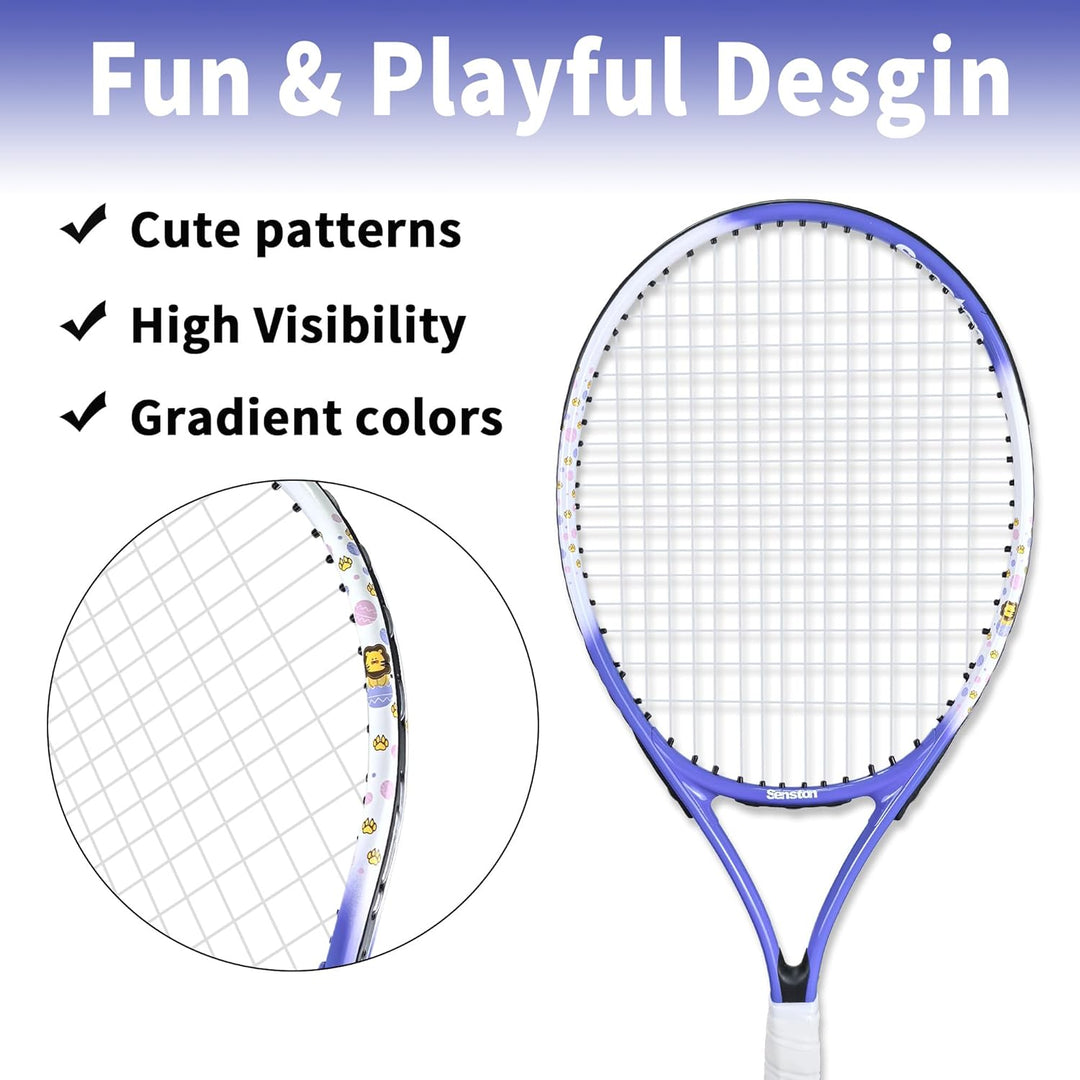 Senston Tennisschläger 17/23 Zoll Tennis Racket für Jugendliche– Leicht, Langlebig, Einfach zu greif