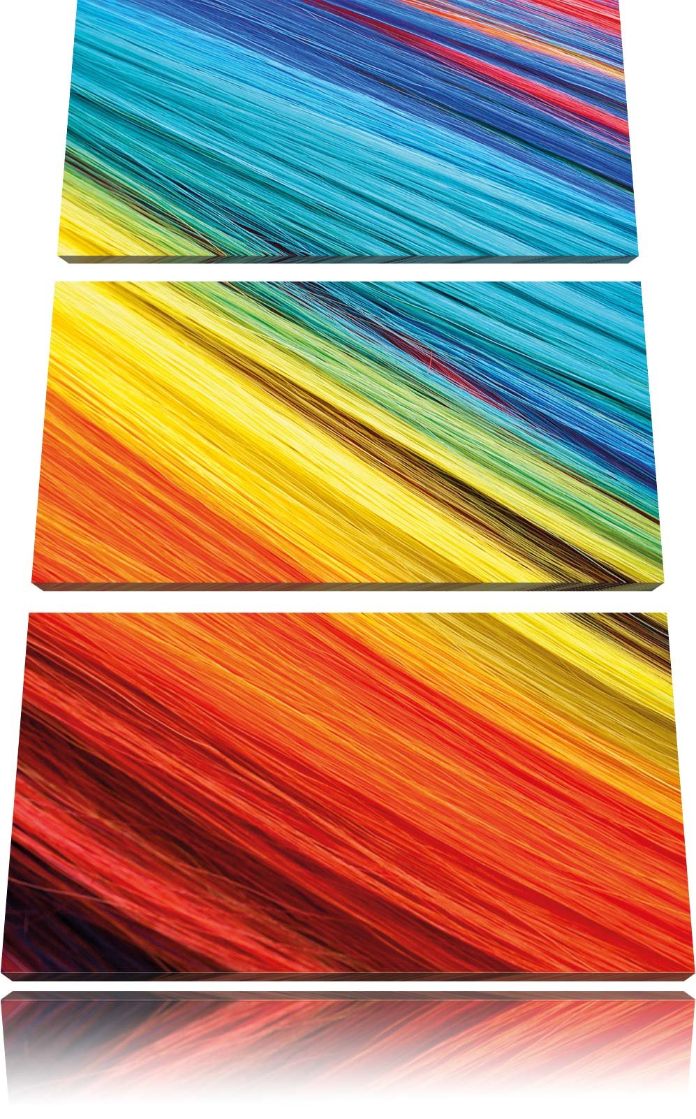 Pixxprint Bunte Streifen 3-Teiler Leinwandbild 120x80 Bild auf Leinwand