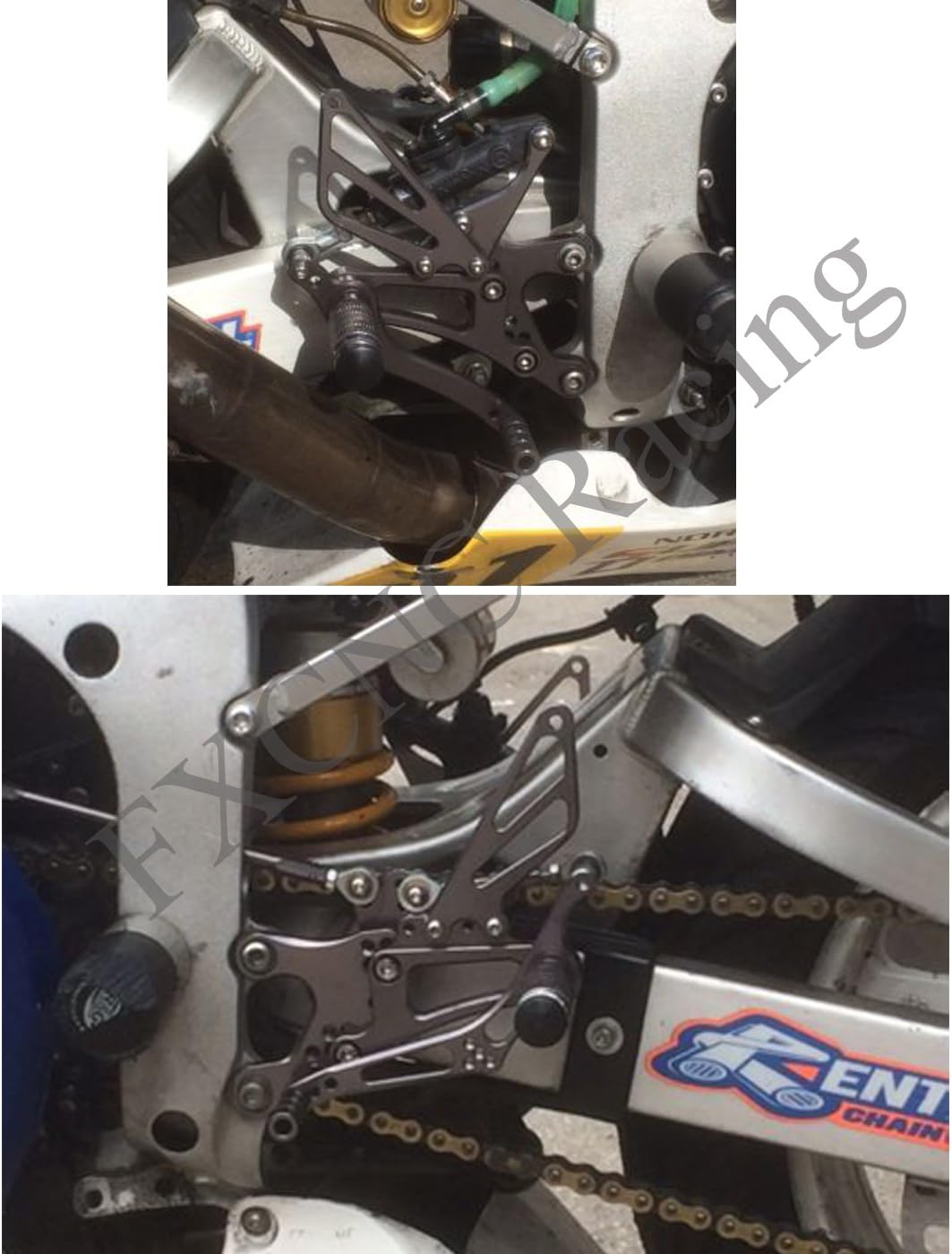 Motorrad Rearsets CNC verstellbare hintere Fussrasten Fussstütze hinten Set für YZF R6 YZF600R 1999-