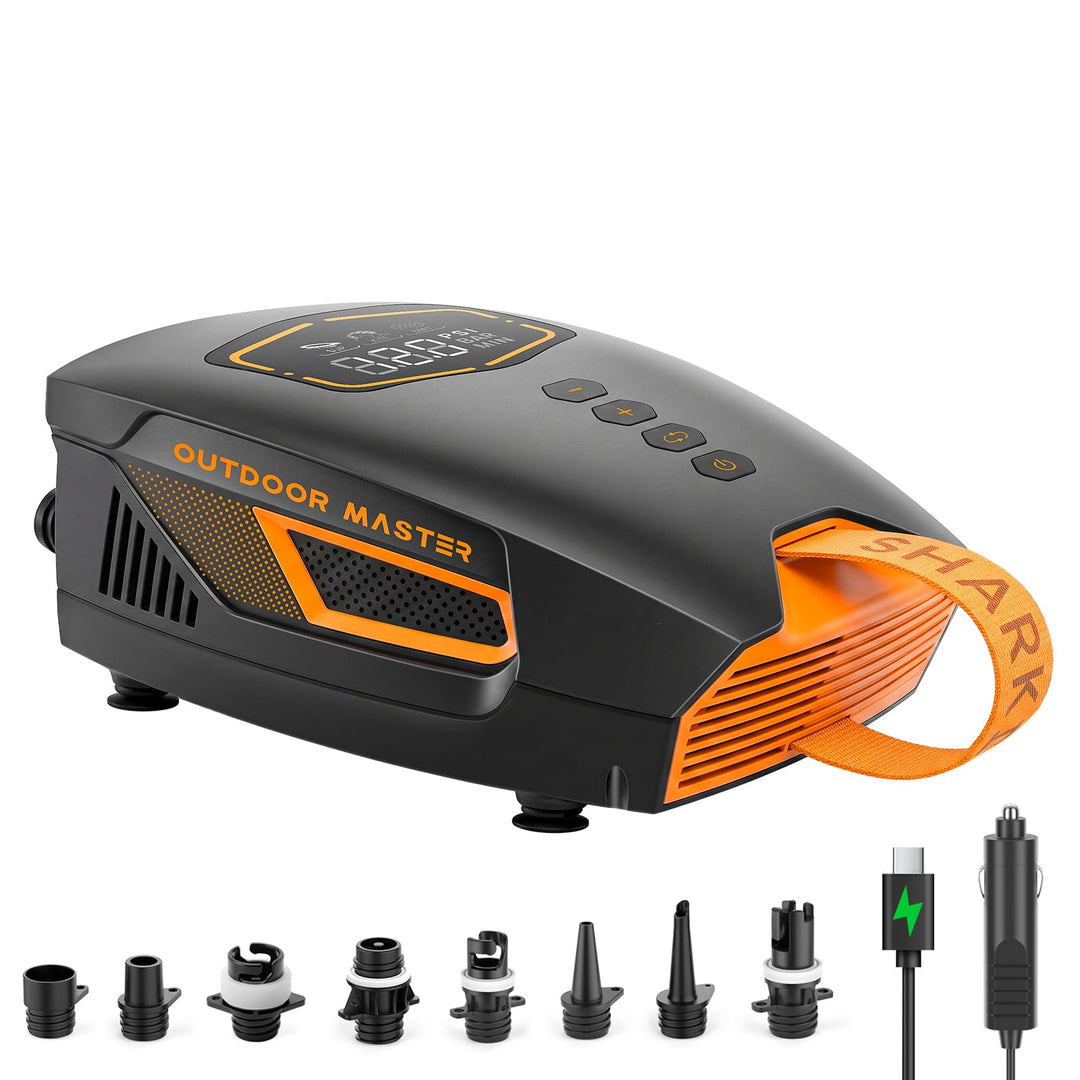 OutdoorMaster Shark 3 Mini 74Wh Tragbare Elektrische SUP Pumpe, Aufblaszeit 5'30", Wiederaufladbare