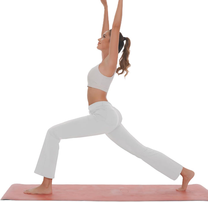 adorence Yoga Hose Damen: Elegante Hose Damen, Stretch Schlaghose Damen mit Hoher Taille, Taschen -