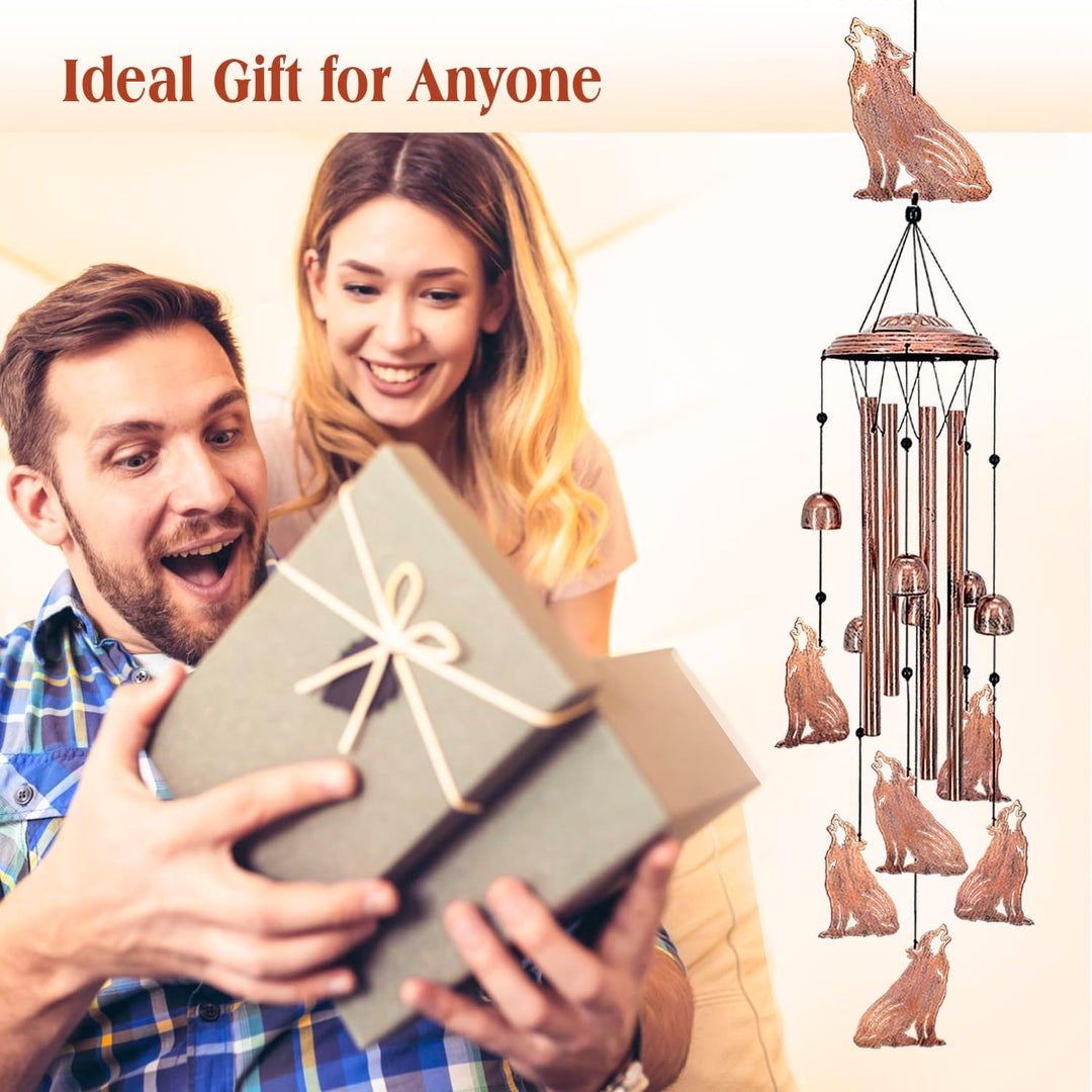 Windspiel mit Wölfen, Geschenke mit Wolf für Frauen/Männer/Mutter/Frau/Oma, Geburtstagsgeschenk, Ged