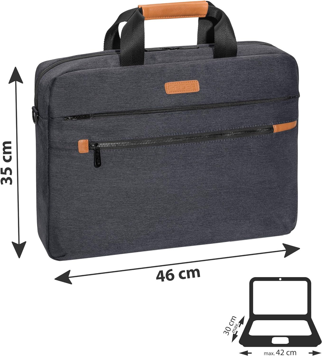 PEDEA Laptoptasche "Elegance Pro" Notebook-Tasche bis 17,3 Zoll (43,9 cm) Umhängetasche mit Schulter