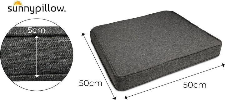 sunnypillow 4er Set Stuhlkissen wasserdicht UV-lichtecht 50 x 50 x 5cm - Polsterauflage Auflage für