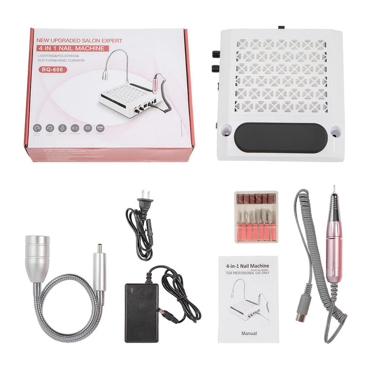 4 in 1 Staubabsaugung Nagelstudio &amp; Zuhause mit Nagelfräser 4300 U/min 23×23×7cm Elektrisch Nagelsta