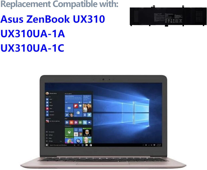 Swark Laptop Akku B31N1535 Kompatibel mit [Asus] ZenBook UX310 UX310UA UX310UA-1A UX310UA-1C UX310UA
