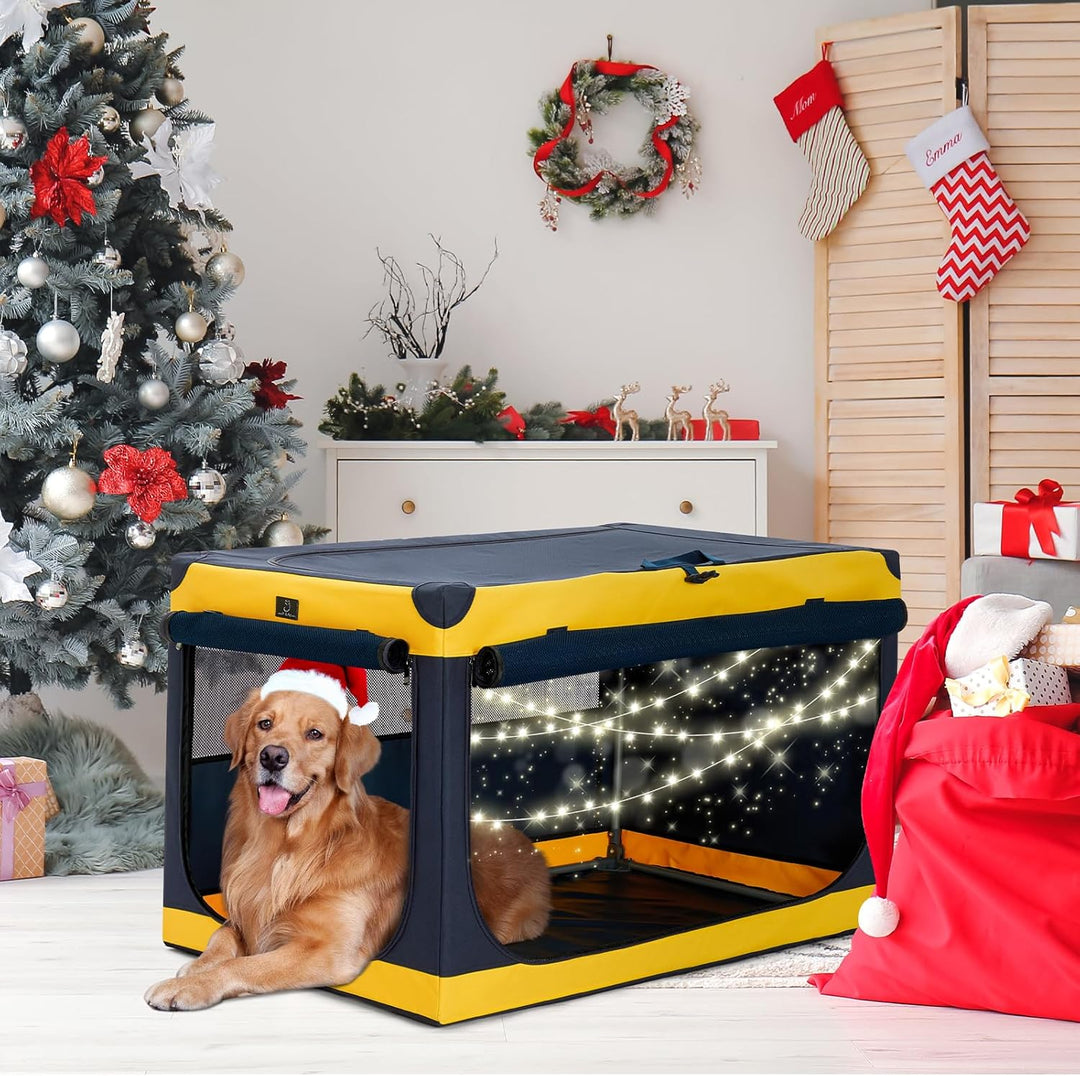 A 4 Pet Hundebox faltbar grosse Hunde, Hundebox für zuhause tragebar Hundetransportbox Transportbox