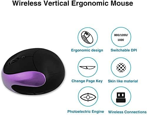 Ergonomische Maus, kabellose 2,4 G hochpräzise wiederaufladbare ergonomische vertikale Maus, Einstel