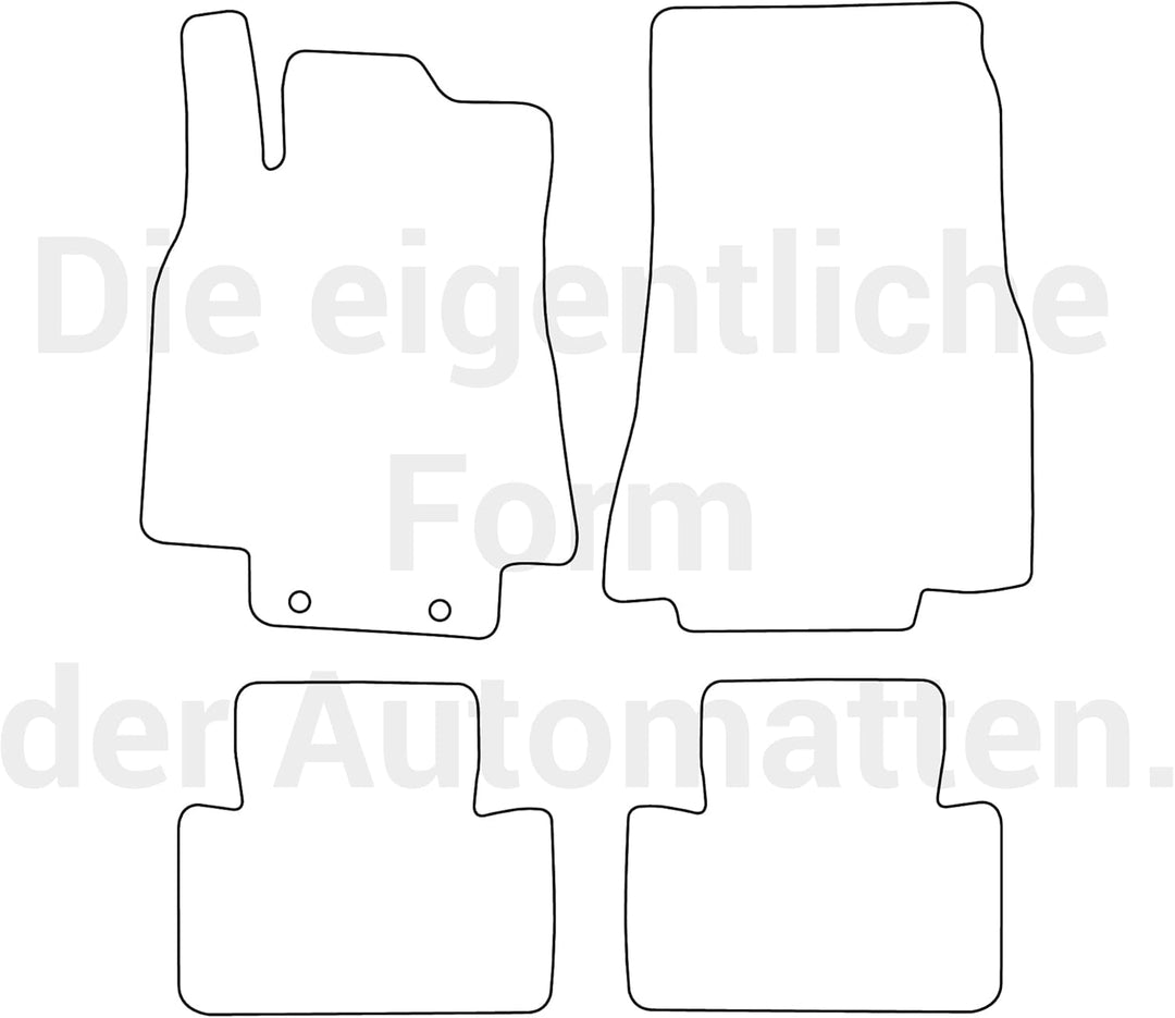 moto-MOLTICO Fussmatten Auto Velours Autoteppiche Schwarz Automatten Set 4-teilig passend für Merced