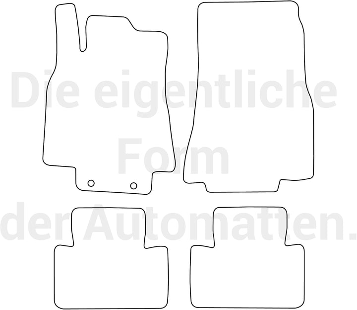 moto-MOLTICO Fussmatten Auto Velours Autoteppiche Schwarz Automatten Set 4-teilig passend für Merced