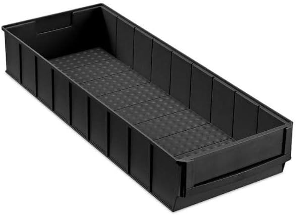 SparSet 5x Leitfähige Industriebox 500 B | HxBxT 8,1x18,3x50cm | 6 Liter | ESD, Sichtlagerkasten, So