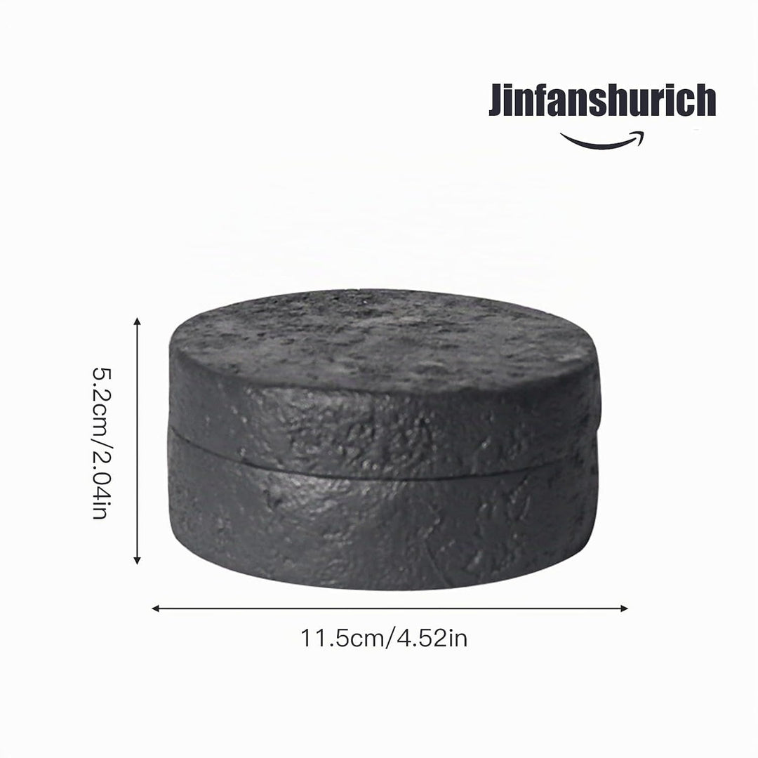Dekorative Tisch Aufbewahrungsbox mit Deckel aus Zement &amp; Edelstahl, Geruchsdicht, Windfest, Für Inn