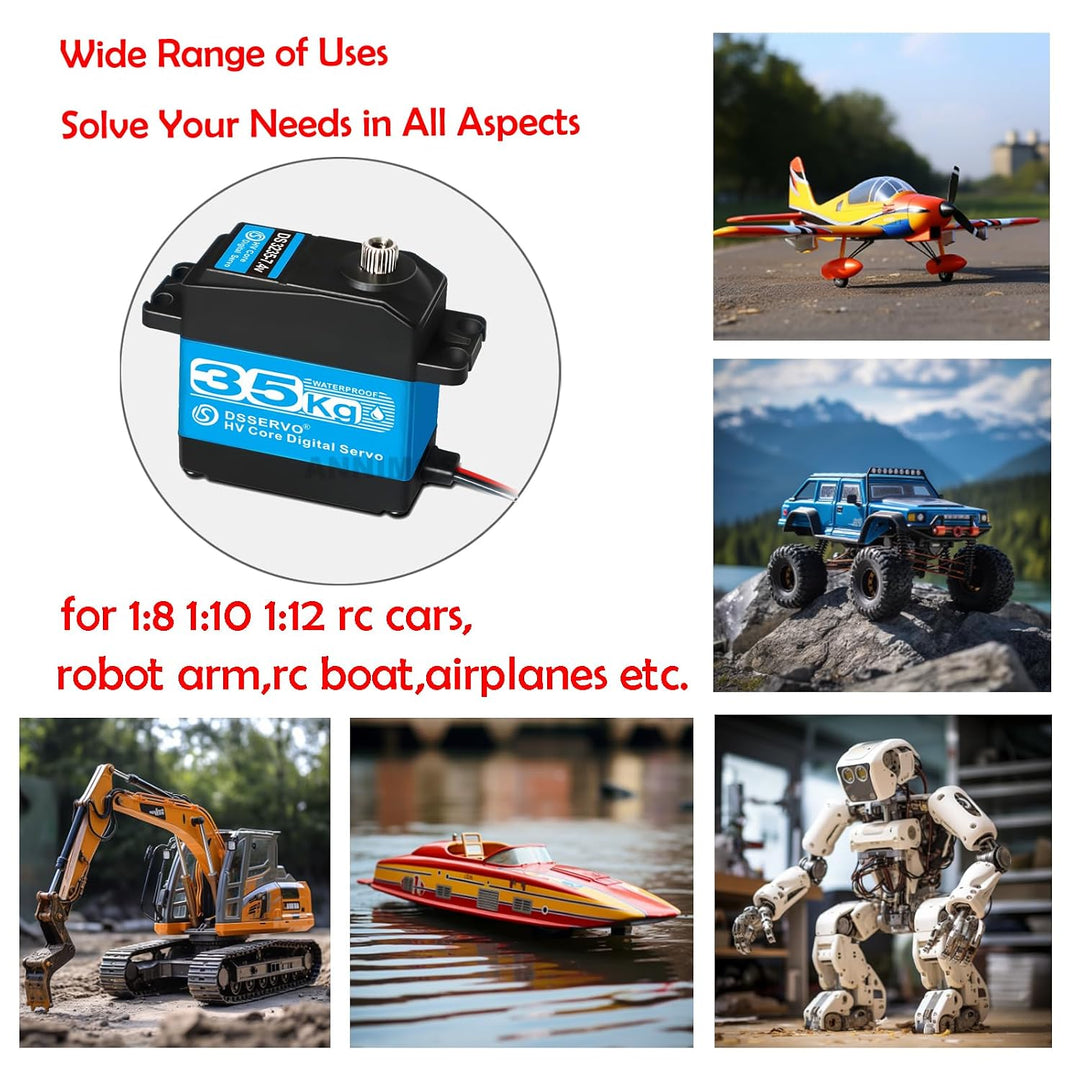 ANNIMOS 2Pack RC Servo 35KG Lenkung Servo 7.4V Digitaler Motor Edelstahl Getriebe Hochdrehmoment Was
