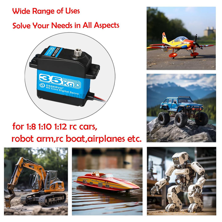 ANNIMOS 2Pack RC Servo 35KG Lenkung Servo 7.4V Digitaler Motor Edelstahl Getriebe Hochdrehmoment Was