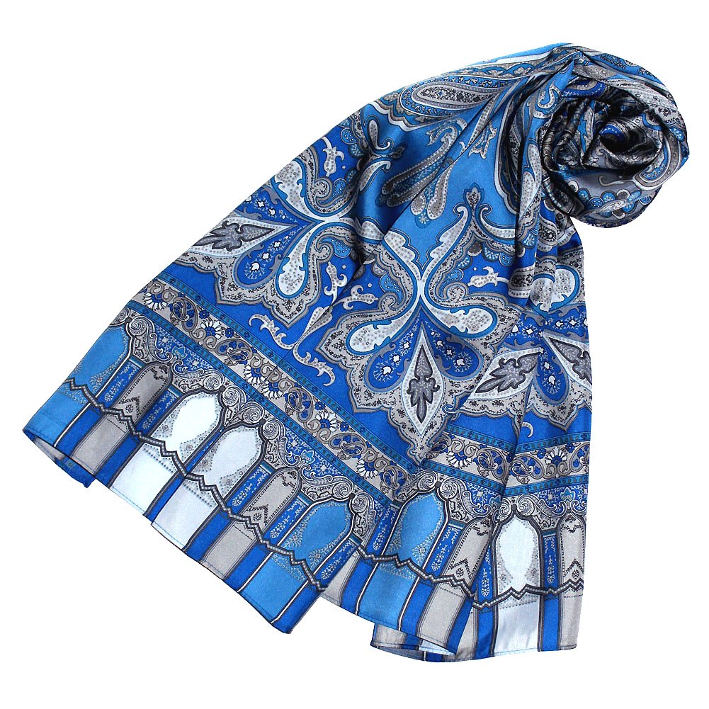 Lorenzo Cana Damen Seidenschal aufwändig bedruckt Paisley Muster Tuch 100% Seide 50 cm x 165 cm harm
