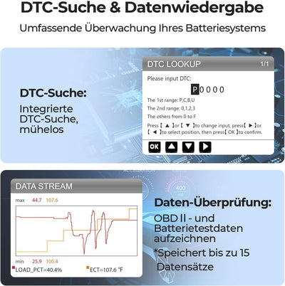 TOPDON ArtiLink500B OBD2 Diagnosegerät Auto und Batterietester 2-in-1, Universal KFZ-Fehlercode-Lese