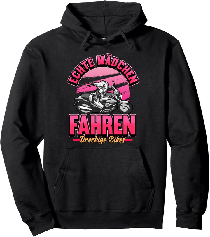 Lustig Motorrad Echte Mädchen fahren dreckige Bikes Geschenk Pullover Hoodie
