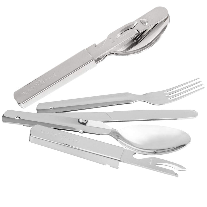 Black Snake Essbesteck 2er 4er oder 6er Set im BW Stil ideales Besteck zum Camping 2 Personen Set, 2