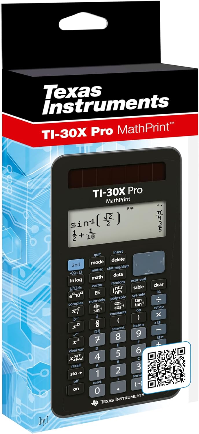 Texas Instruments TI-30X Pro MathPrint Wissenschaftlicher Schulrechner (4-zeilig)