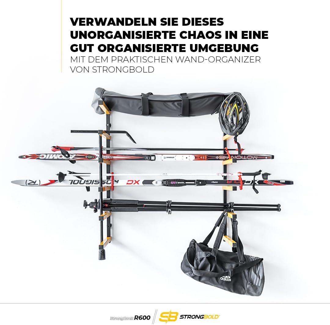StrongRack R600 Schwerlastregal ⏐ Aufbewahrung Regal und Garage Organizer mit 6 Ebenen ⏐ Wandhalteru
