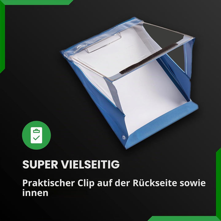 Paperdry Blau Wasserfestes Klemmbrett A4 Hochformat, Hochwertiges PVC, 18 Monate Garantie, Klemmbret
