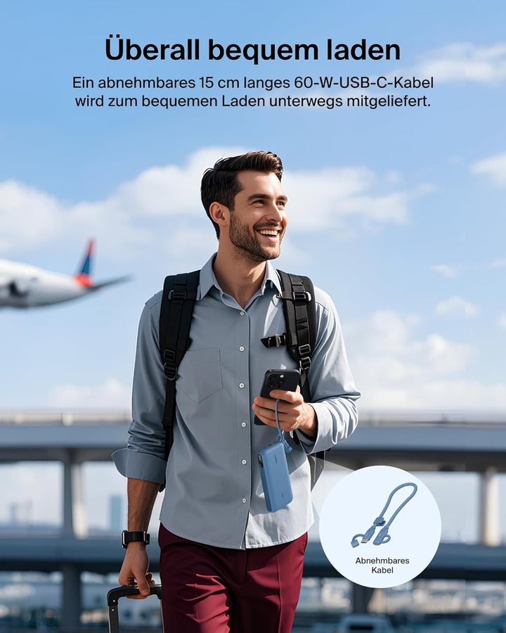 Belkin BoostCharge 20000mAh Power Bank, Digitale Akkuanzeige – Blau | 20K Powerbank, 2 USB-C, 1 USB-