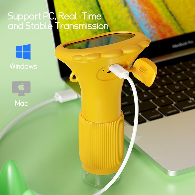 Mikroskop Handy für Kinder, Prabensei 2,0-Zoll 1000X KinderMikroskop, USB Mikroskop mit 8 einstellba