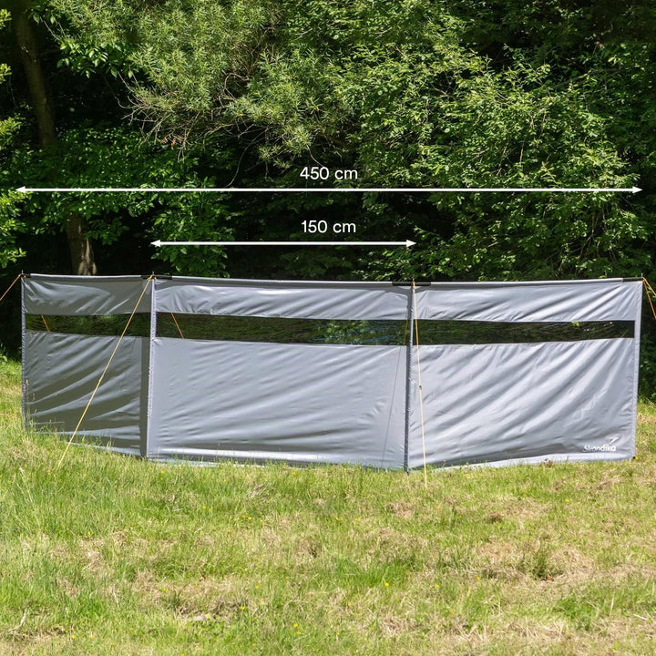 Skandika Windschutz Bora 4,5 m / 6 m | Camping Sichtschutz mit Stangen, stabil, sturmfest, ohne Bohr