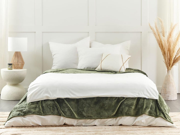 Beliani Bezug für Gewichtsdecken Minky-Stoff 100 x 150 cm weiss flauschig modern Rhea