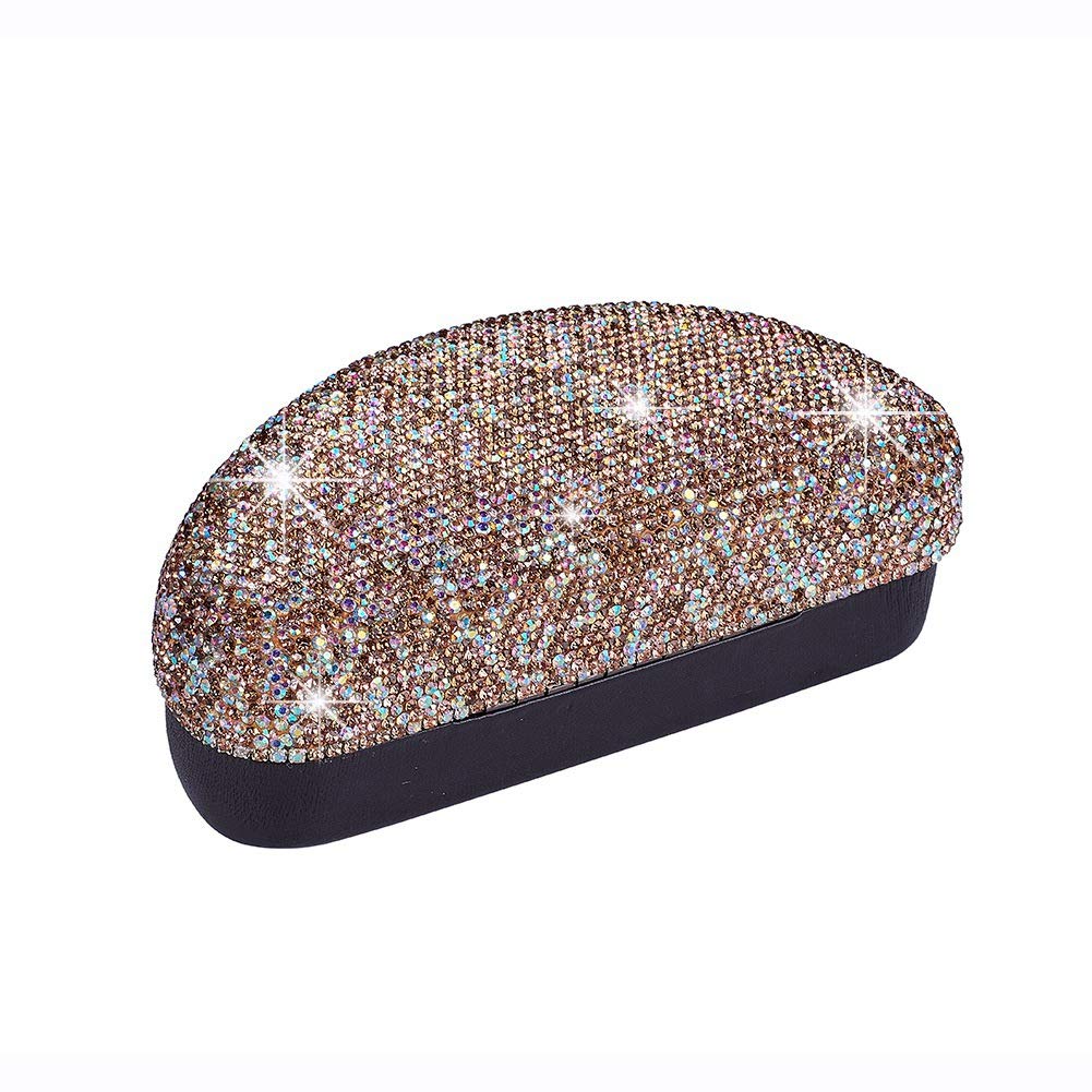 Blueshyhall Sonnenbrillen Etui Hardcase Glizter, Bling Brillenetui mit Diamant Strass, Sunglasses Ca