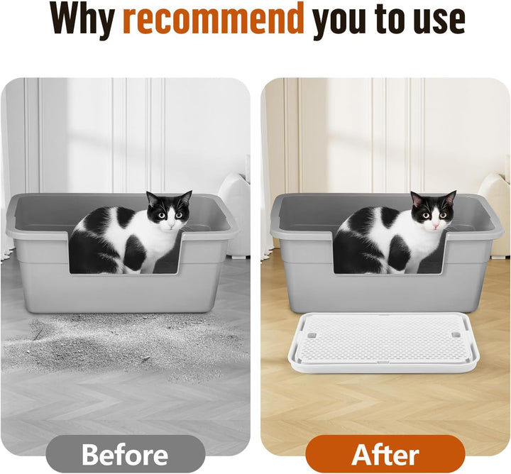 grosse Katzentoilette Rampe Matte, 42x30CM Katzentreppe, Katzenstreu Catcher für automatische selbst