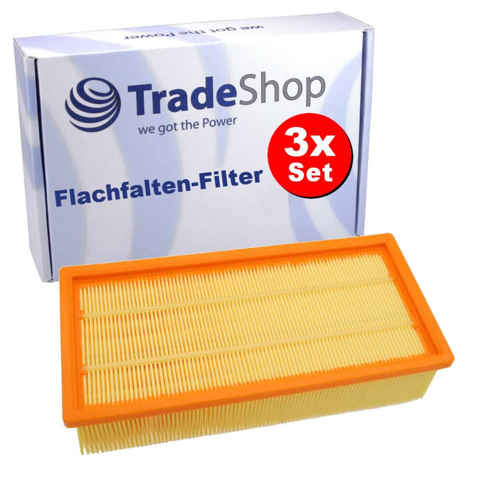3x Trade-Shop Flachfilter Ersatz Lamellen-Filter für Kärcher NT 65/2 Eco NT 65/2 Eco Tc NT 72/2 Eco