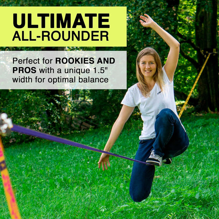 Gibbon Slacklines BananaLama XL Treewear Set | 25m Länge | 3,5cm Breite | Anfänger & Fortgeschritten