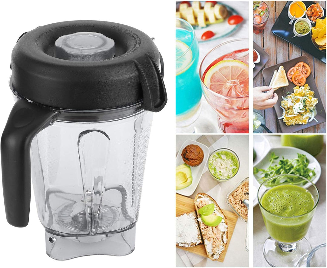 Tbest Mixerbehälter, Mixbecher, Transparenter Behälter für Küchenmixer mit Ersatzdeckel und Klinge,