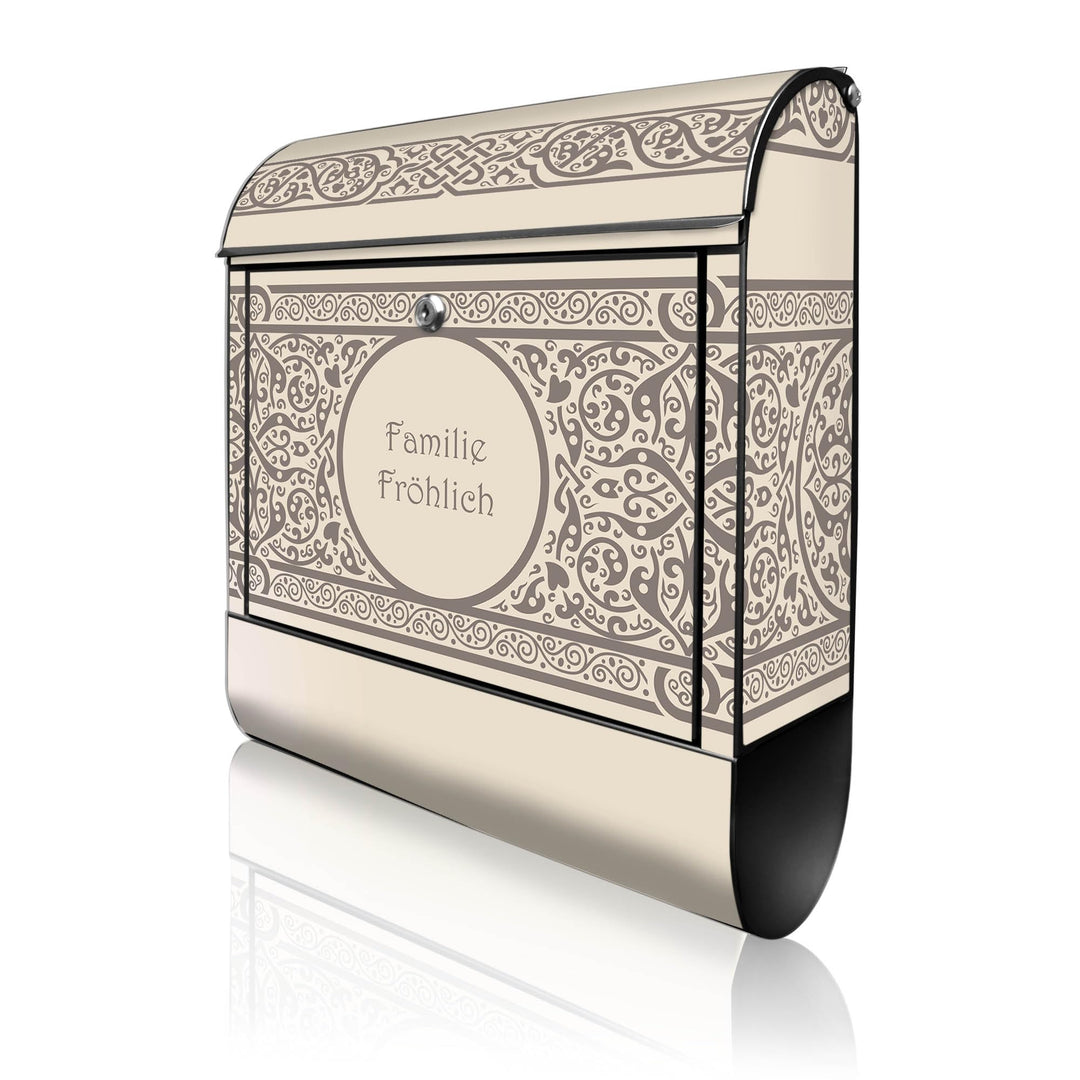 banjado Design Briefkasten personalisiert 38,5x46,5x13cm & 2 Schlüssel - Briefkasten Stahl Schwarz Z