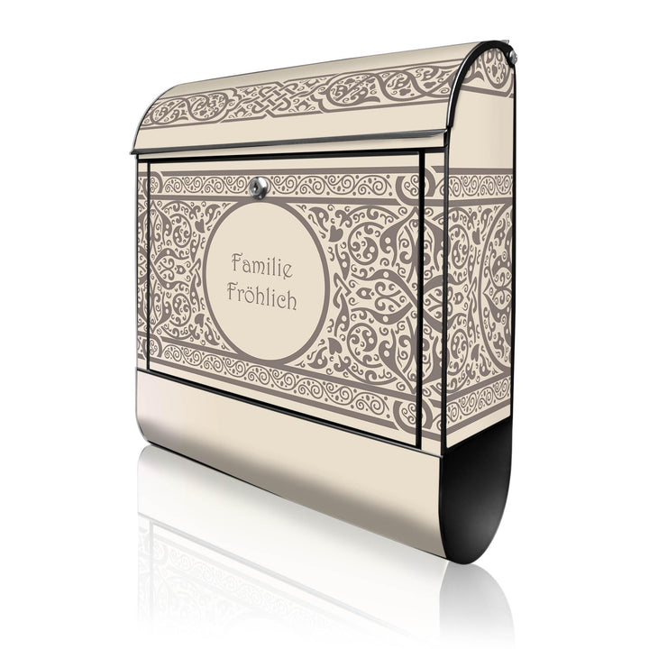 banjado Design Briefkasten personalisiert 38,5x46,5x13cm & 2 Schlüssel - Briefkasten Stahl Schwarz Z