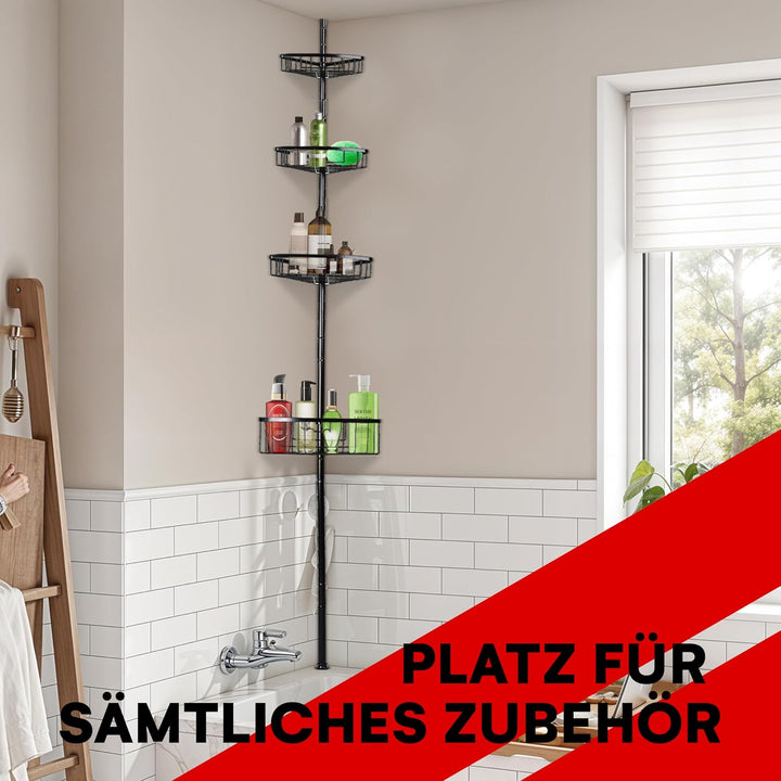 smartpeas Teleskop-Duschregal - Silber, rost- und Kratzfest, Edelstahl pulverbeschichtet, Elegantes