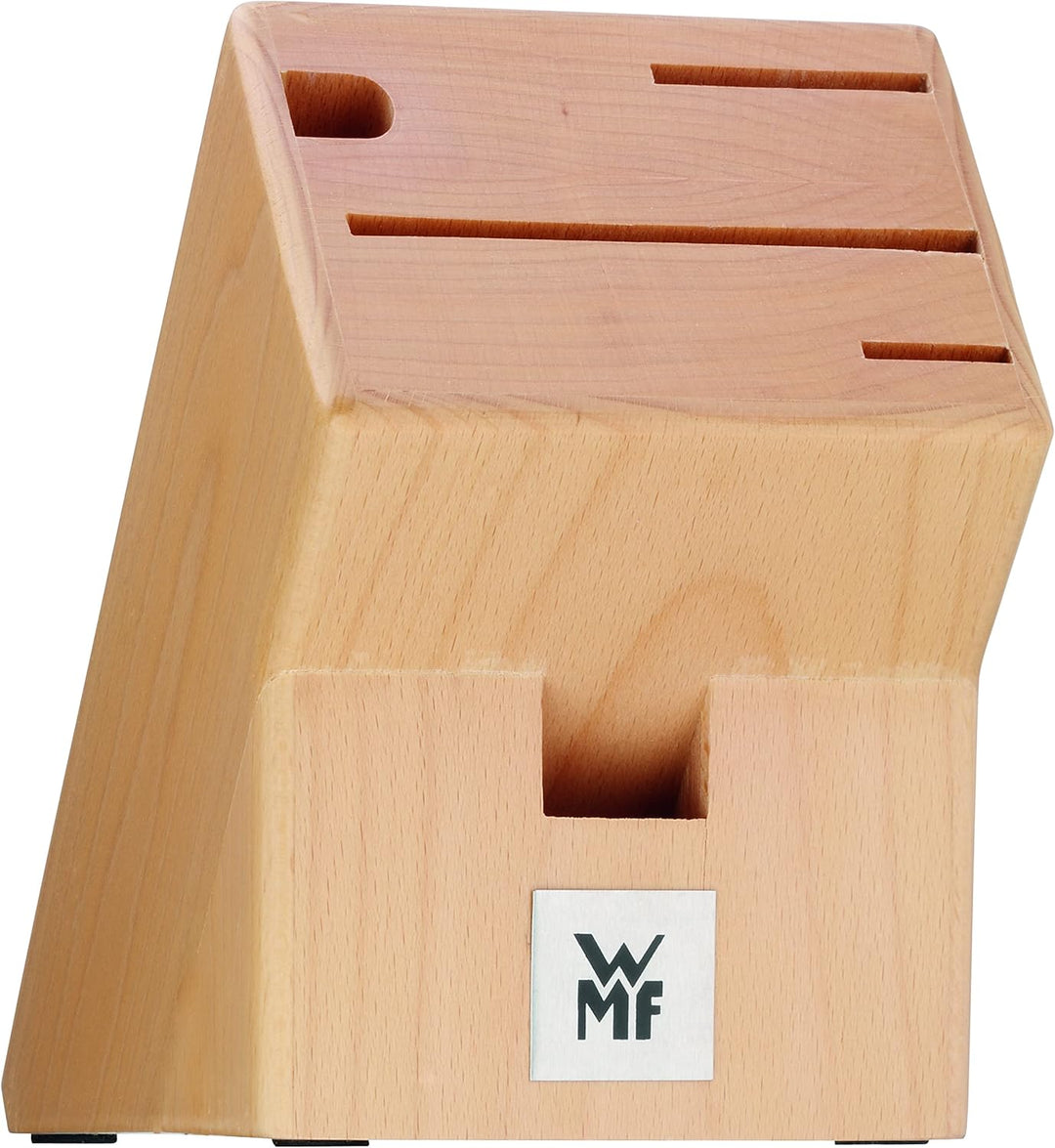 WMF Messerblock ohne Messer, unbestückt, Holz, Buchenholz leer, für 3 Messer, 1 Wetzstahl