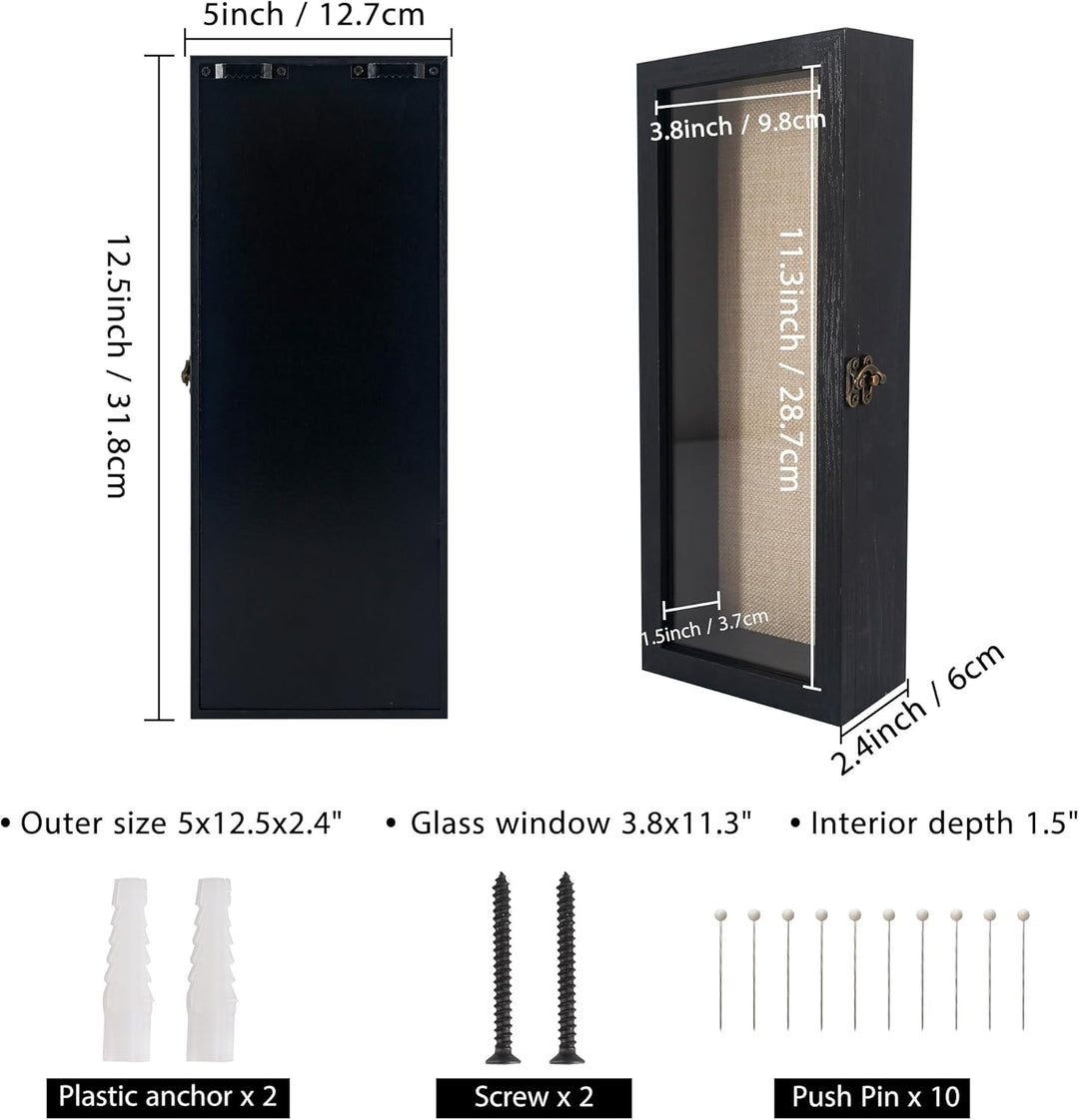 GraduatePro 3D bilderrahmen 12x32 zum befüllen schaukasten Wand für Schwarz Objektrahmen Hochzeit Bo