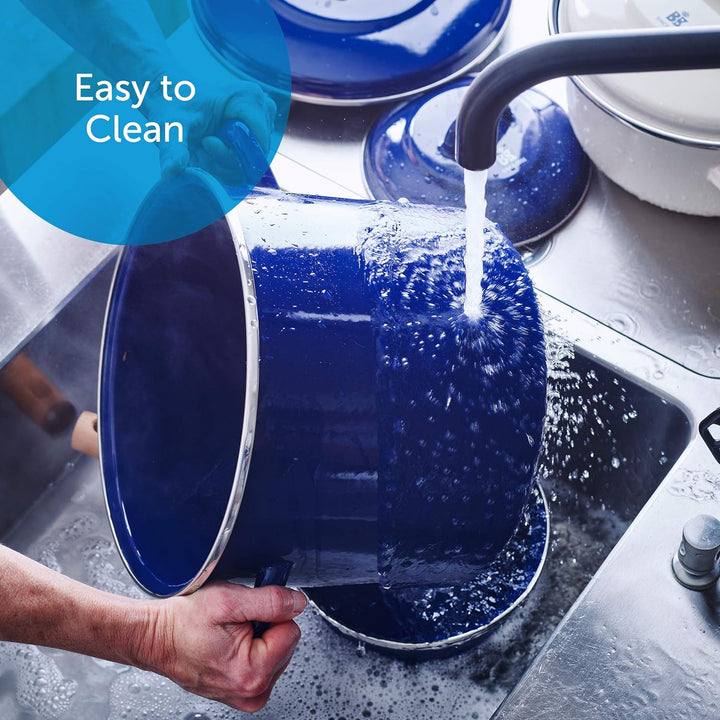 BK Indigo Holländisches Erbe Deutscher Emaillierter Suppentopf mit Deckel mit PFAS-Freier Keramik-An