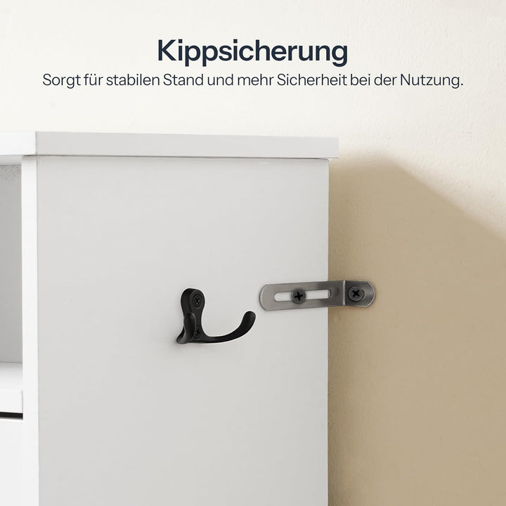 HOOBRO Schuhschrank mit Zwei aufklappbaren Schubladen, Schuhkipper mit Haken, verstellbaren Einlegeb