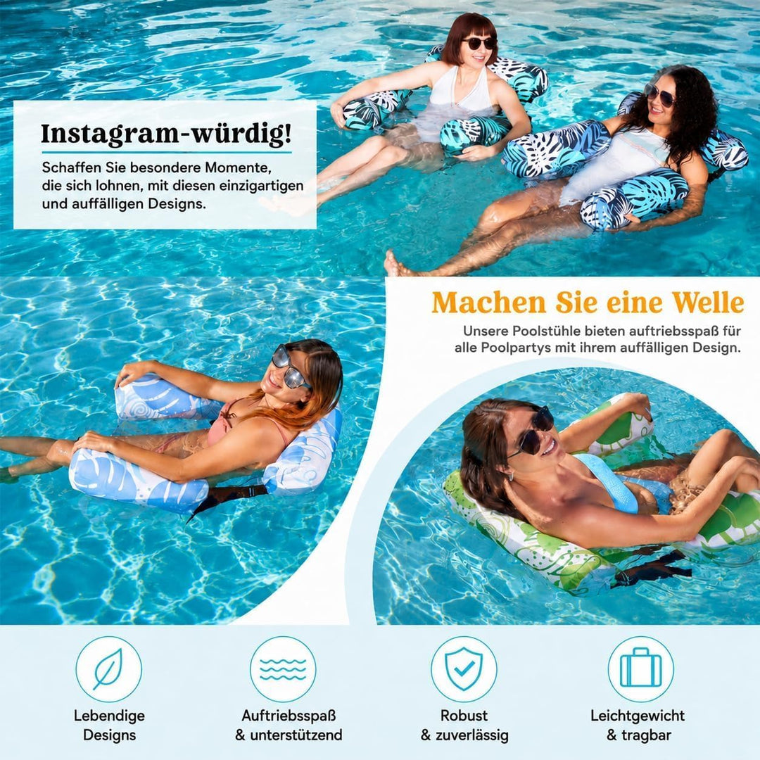 Aufblasbare Wasser Pool Luftmatratze Für Erwachsene,Pool Sessel aufblasbar,Wasserliege,Wassersessel,
