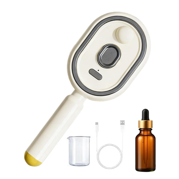 Dampf-Haarglätter-Bürste - Entwirrender wiederaufladbarer Kamm mit Ölmessbecher, Haar-Dampfglätter f