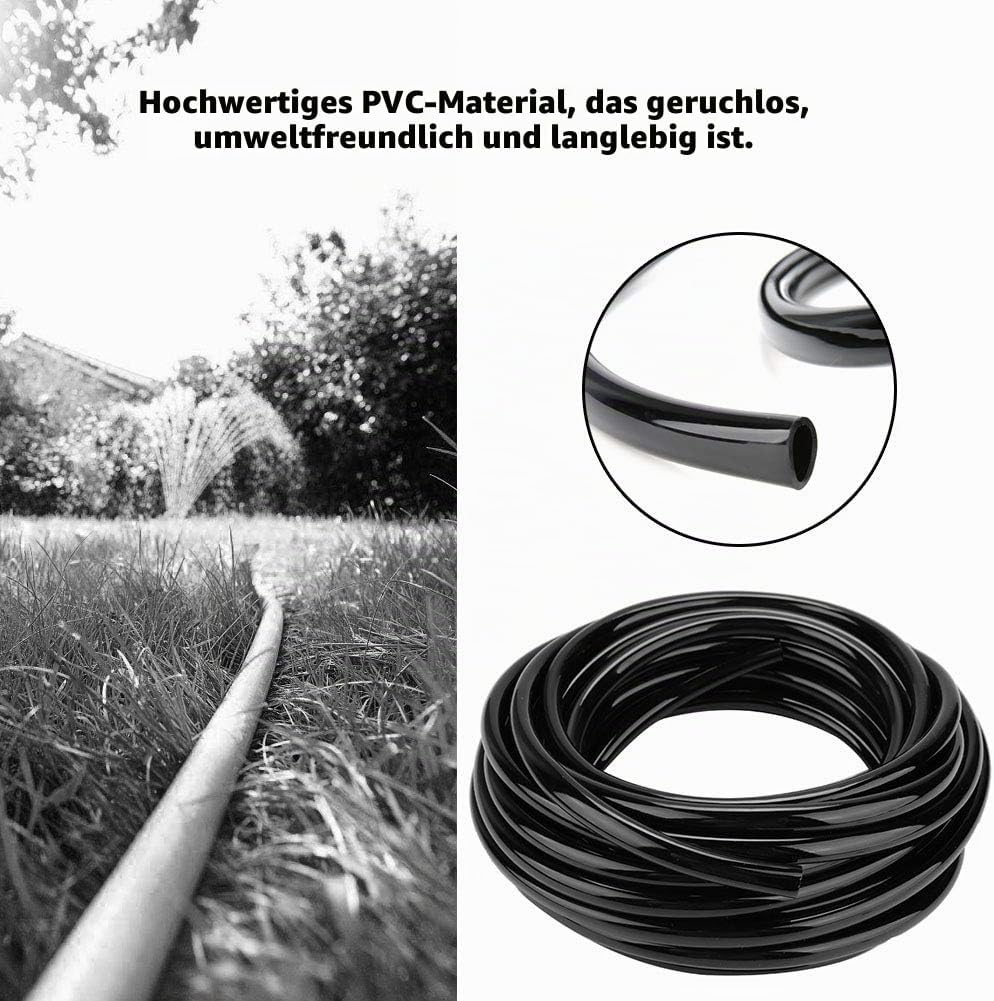 Atyhao 10M Bewässerungsschlauch 8/11mm Garten Tropf PVC-Rohr Bewässerung Bewässerungssysteme für Blu