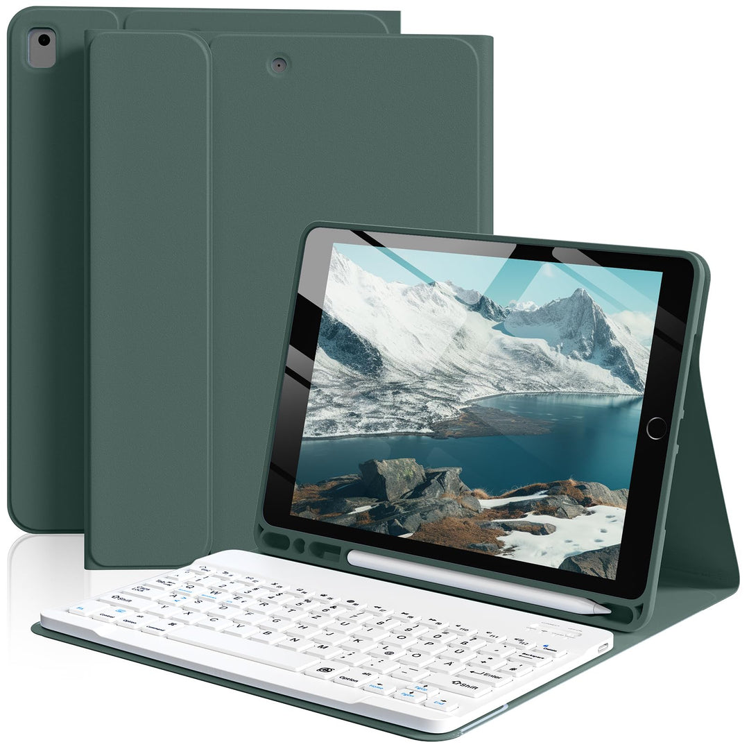 Tastatur Hülle für iPad 10.2 Zoll (9./8./7. Generation), für iPad Air 3rd / Pro 10.5, Magnetisch Abn
